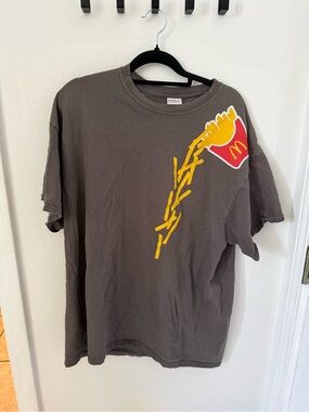 Travis Scott x McDonald's grey Short Sleeve Tee with Yellow & Red Fries Graphic